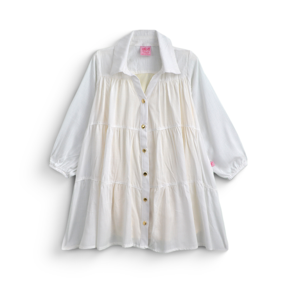 Vestido de manga larga y botones para niña FLORY VENI0174