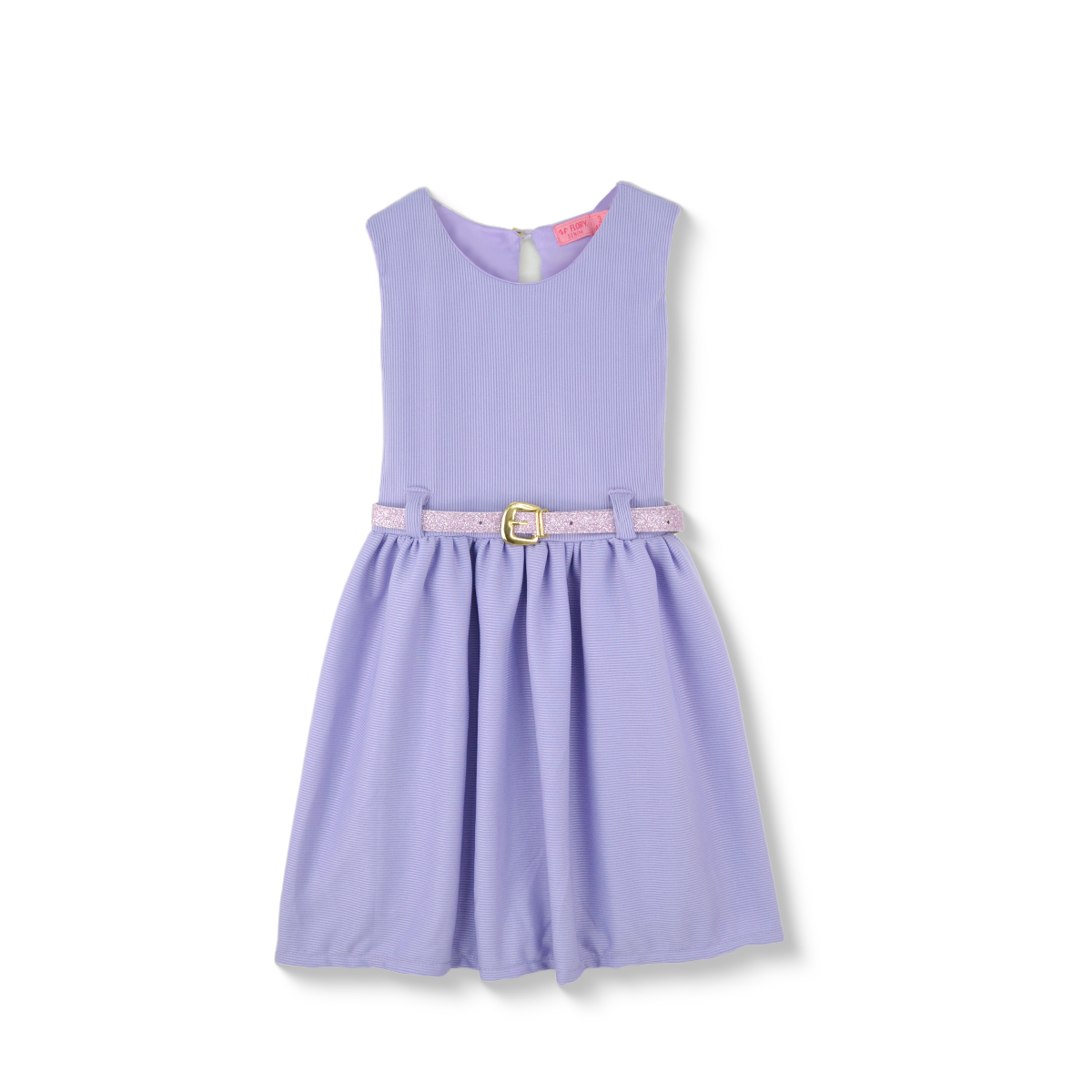 Vestido textura de rayas con cinturón bebé Flory VEBB0103