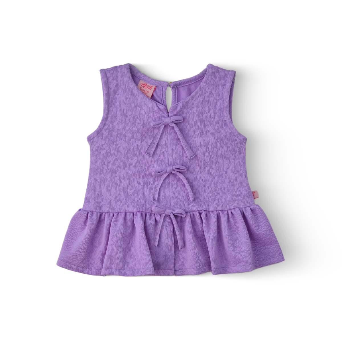 Blusa con tres moños al frente niña Flory BLNI0064