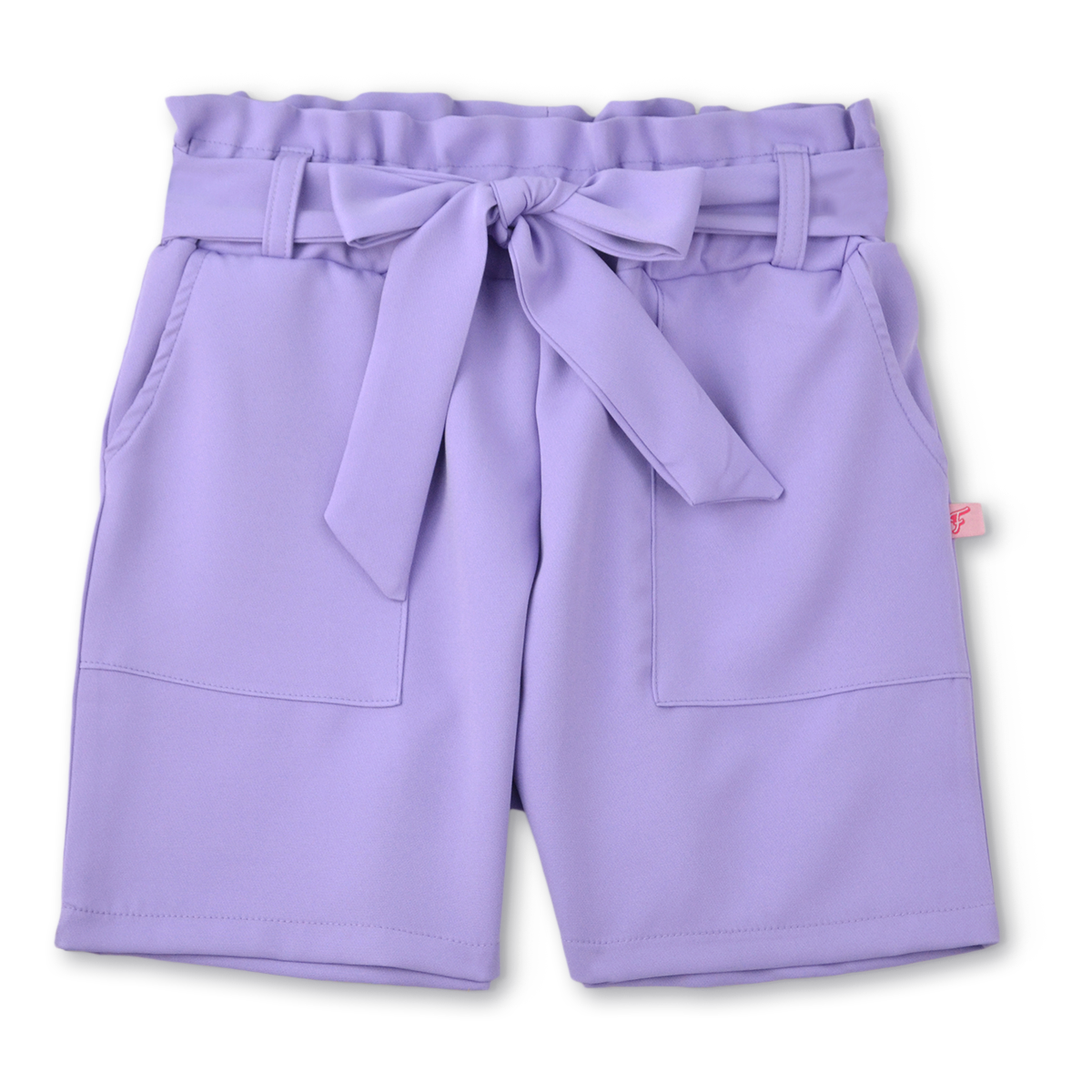 Conjunto de blusa con botones y short con bolsas y moño niña Flory COJU0004