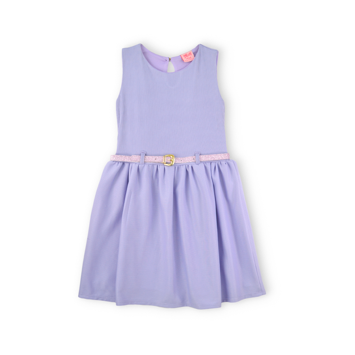 Vestido textura de rayas con cinturón Niña FLORY VENI0127