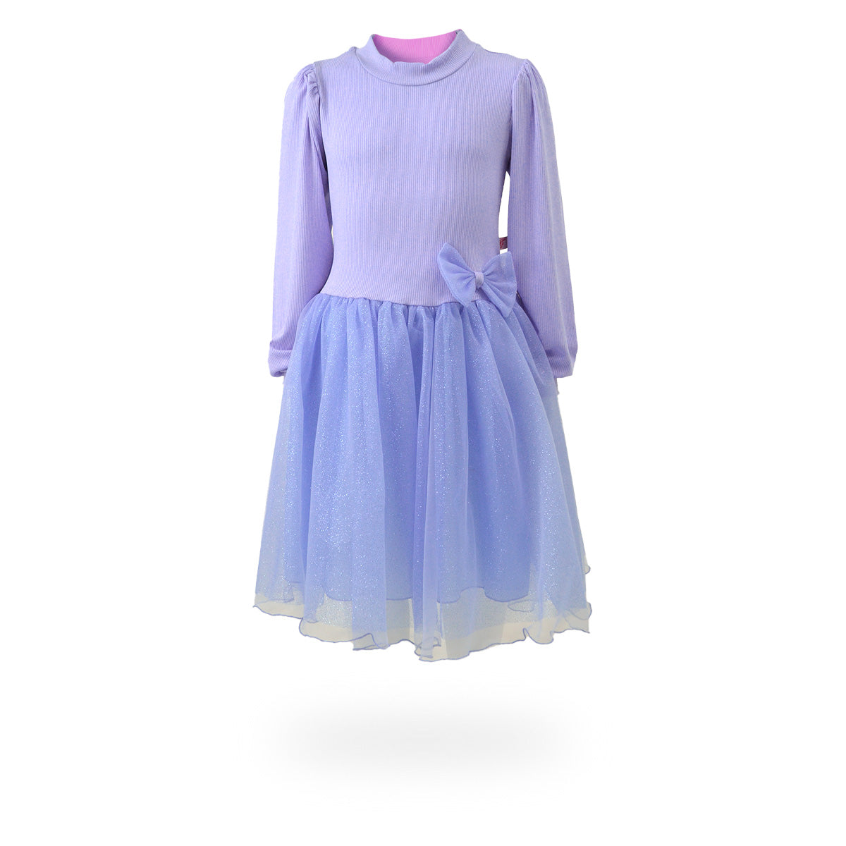 Vestido de manga larga con falda de brillos niña Flory VENI0163