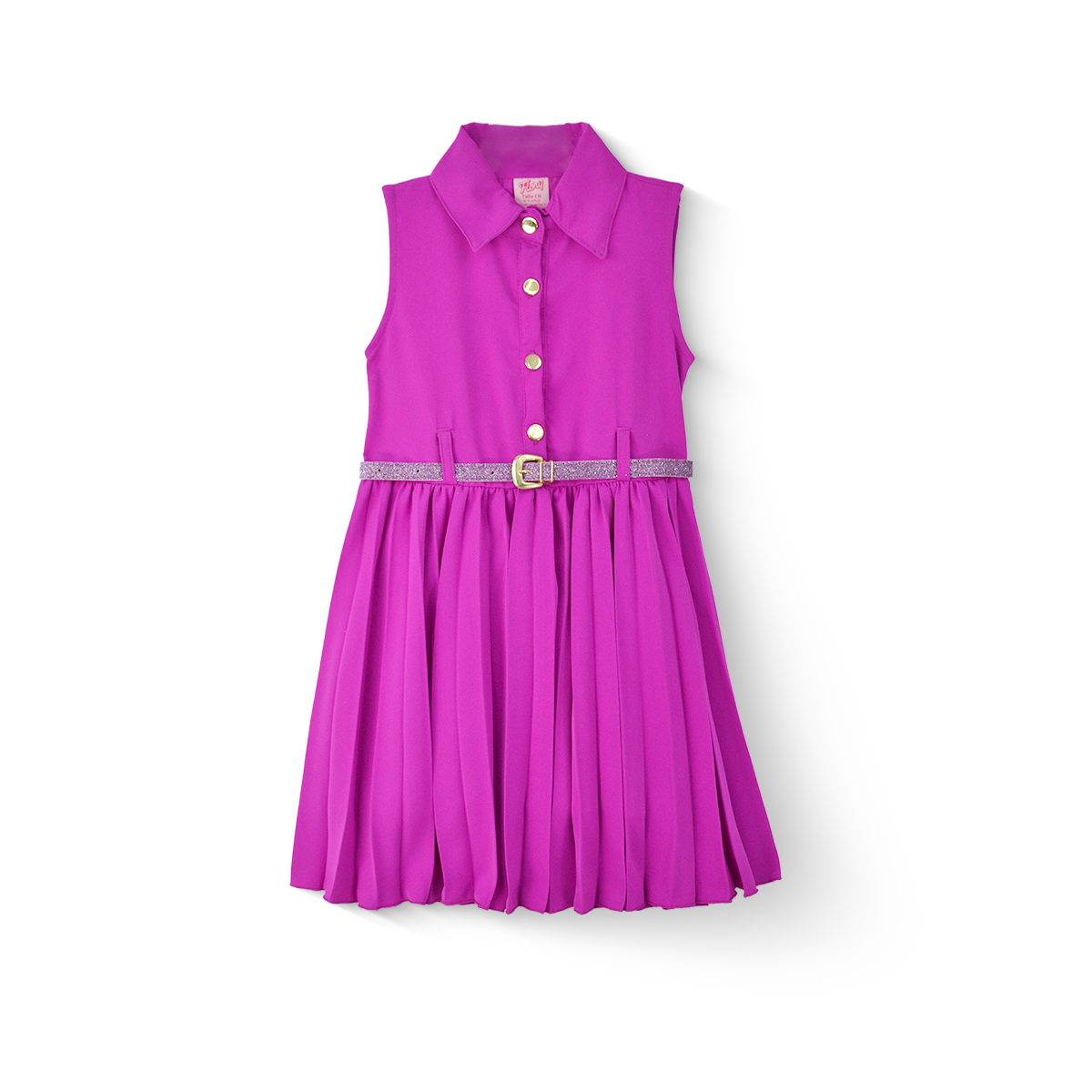 Vestido tableado con cinturón niña FLORY VENI0121