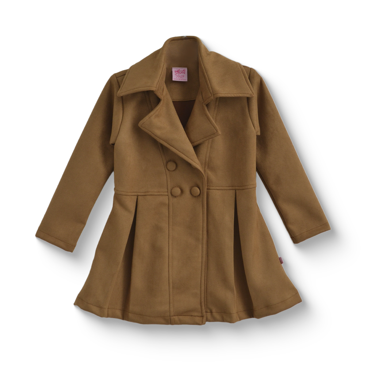 Abrigo de gamuza con botones Niña Flory ABNI0004