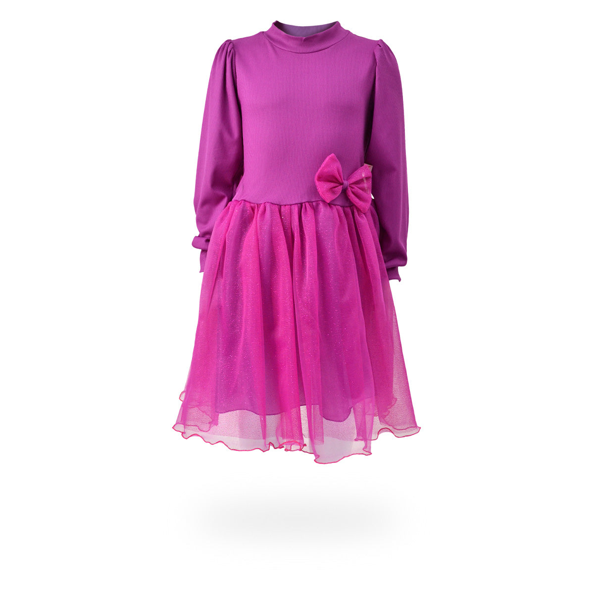 Vestido de manga larga con falda de brillos niña Flory VENI0163