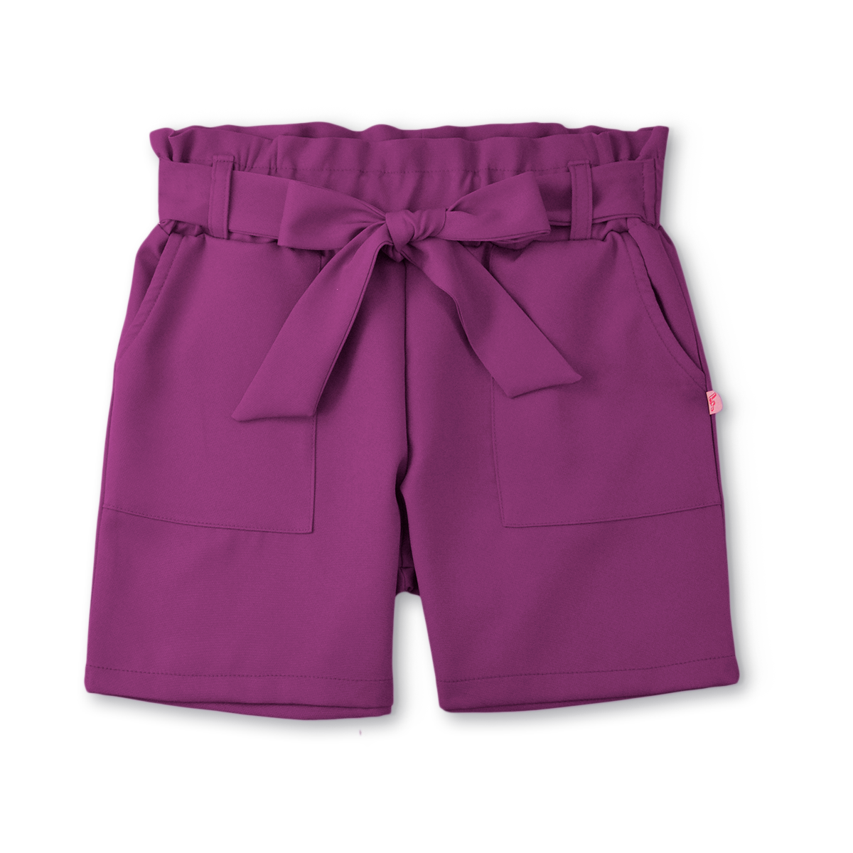 Conjunto de blusa con botones y short con bolsas y moño niña Flory COJU0004