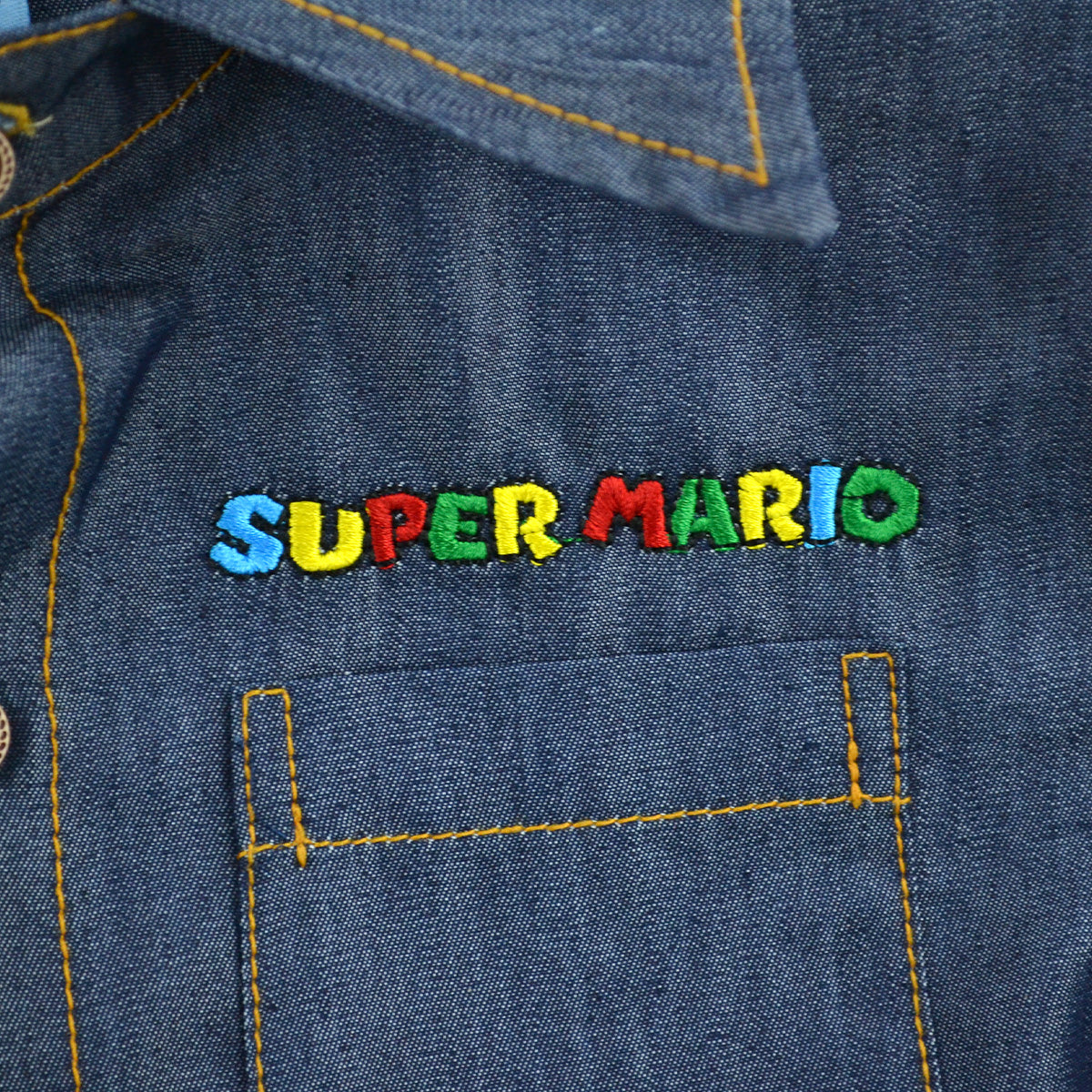 Conjunto de mezclilla con bordado de Héroe de Videojuego Niño KIDUS CONN0006P01