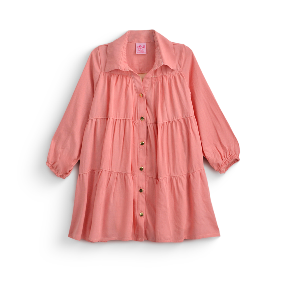 Vestido de manga larga y botones para niña FLORY VENI0174