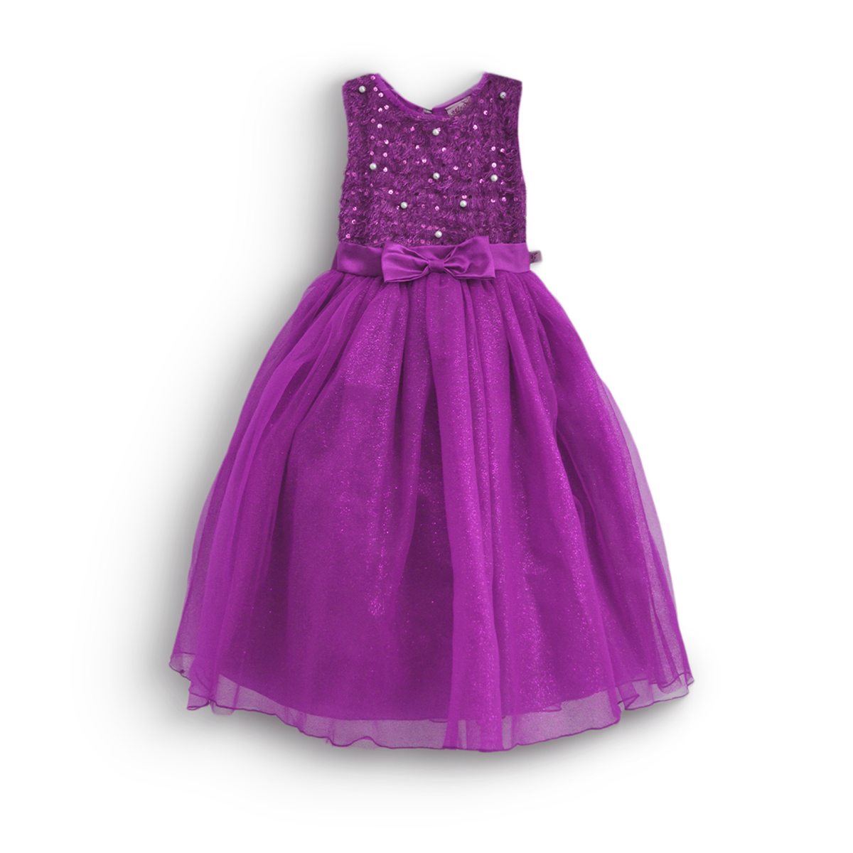 Vestido largo de lentejuelas con perlas para Niña Flory VENI0195