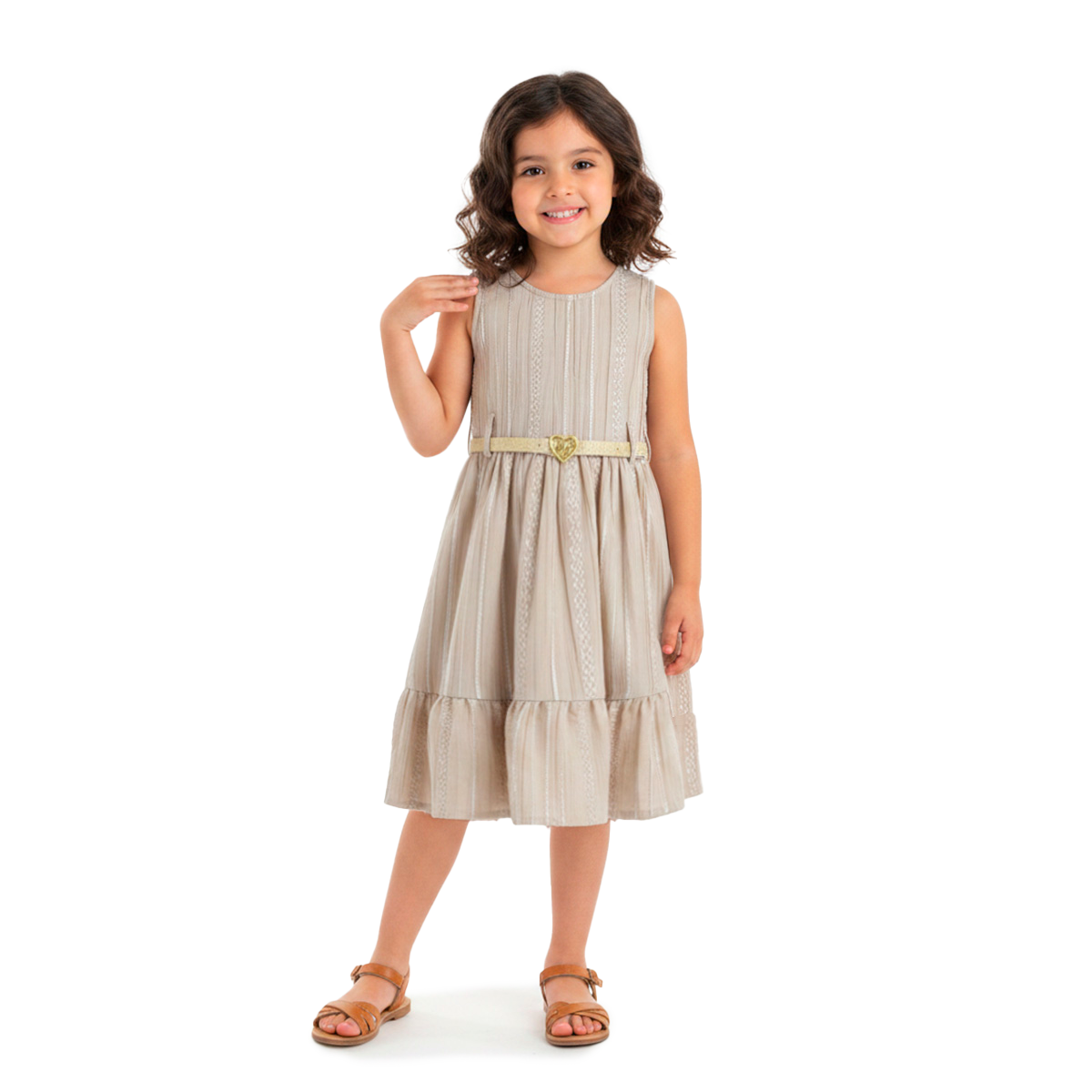 Vestido de textura bordada con cinturón • PATY 2 • tallas ch-m-gr • VENI0215D