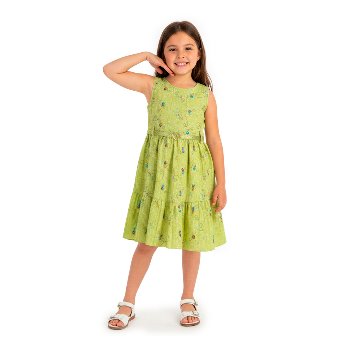 Vestido floreado con cinturón • PATY 2 • tallas ch-m-gr • VENI0215B