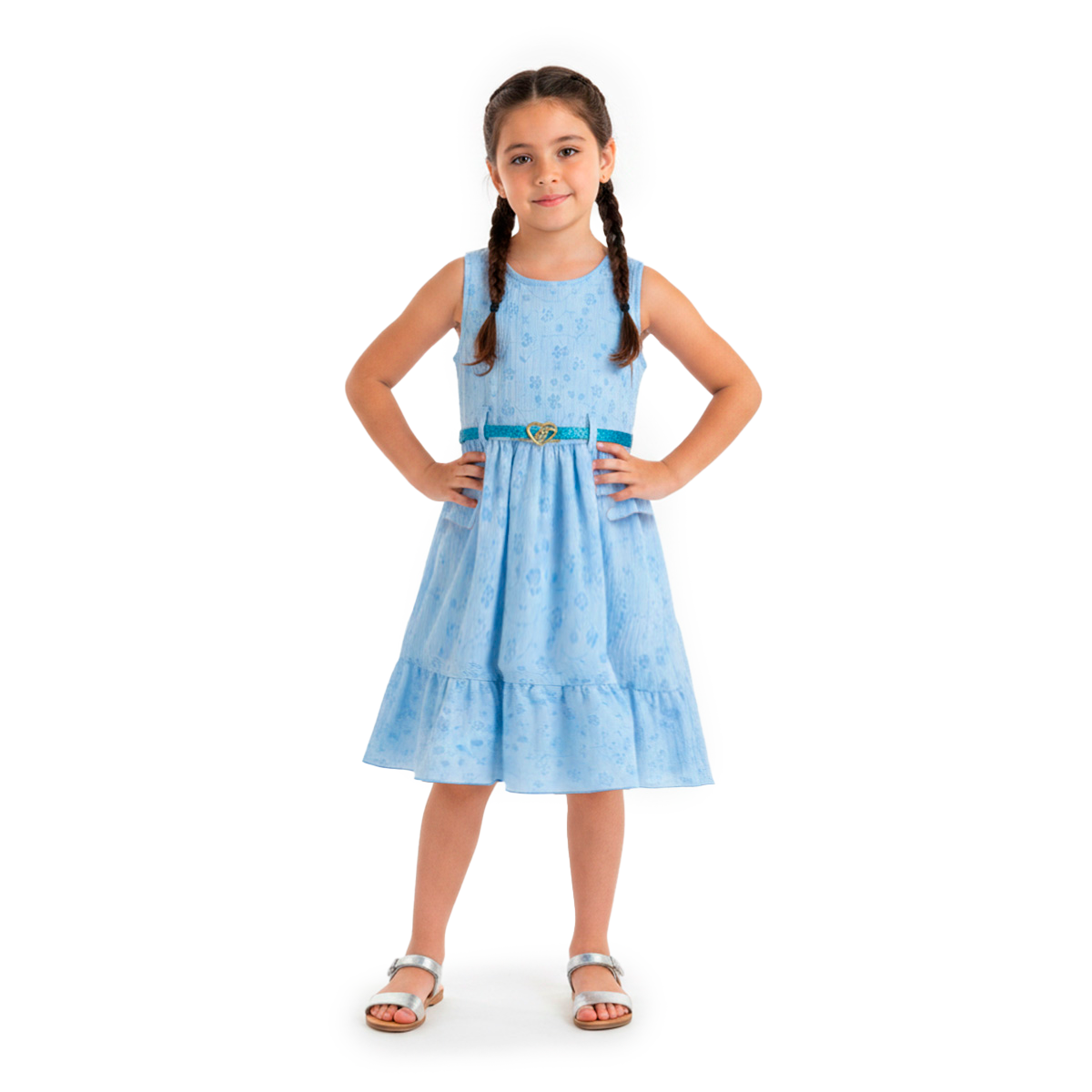 Vestido floreado con cinturón • PATY 2 • tallas ch-m-gr • VENI0215C