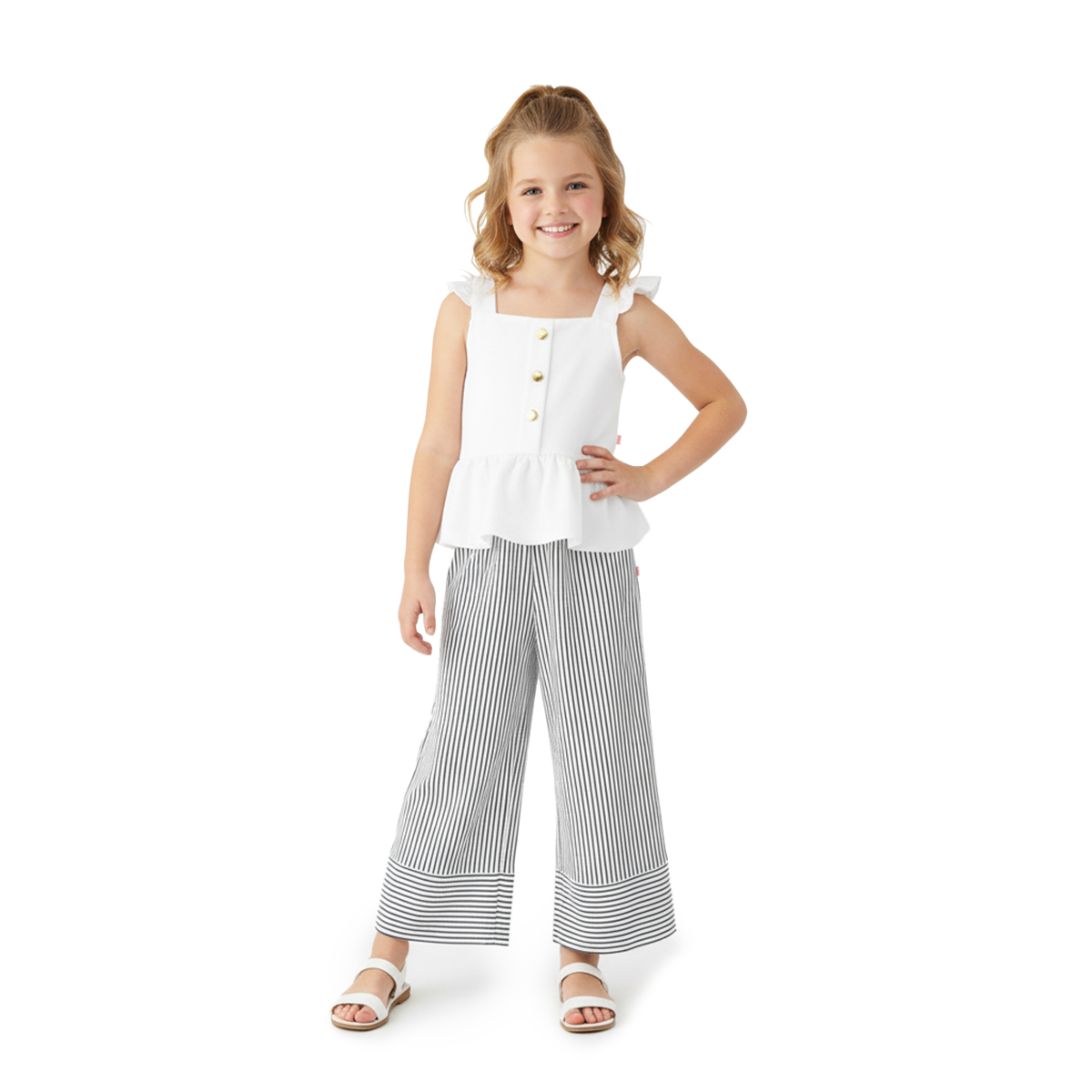 Conjunto Pantalón amplio con Blusa de Tirantes Niña Flory CONI0032