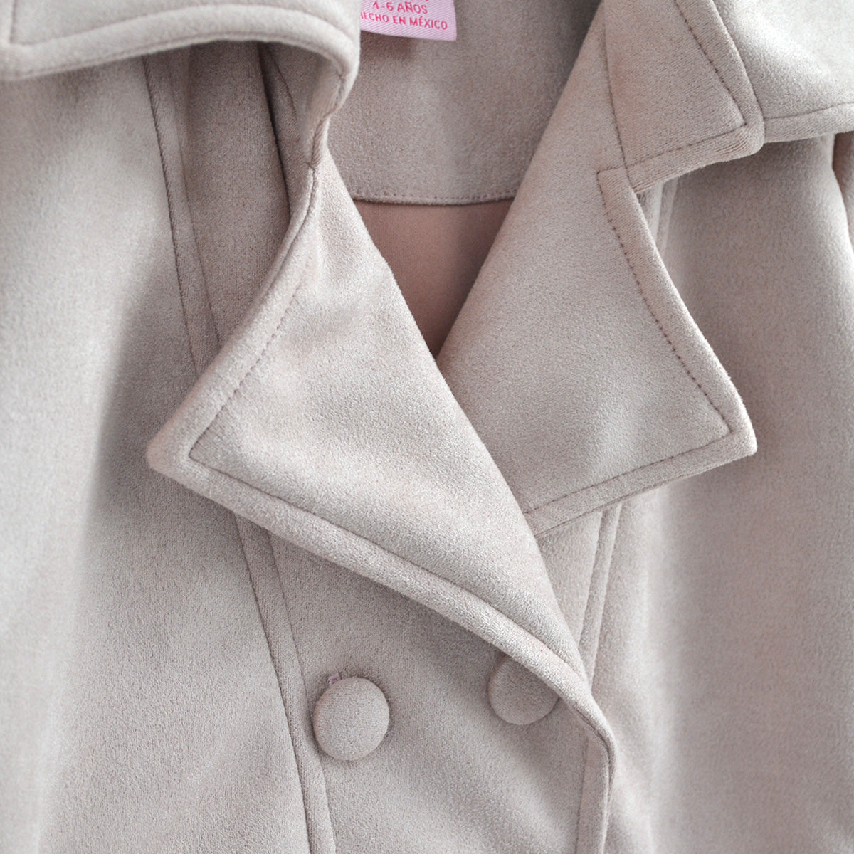 Abrigo de gamuza con botones Niña Flory ABNI0004