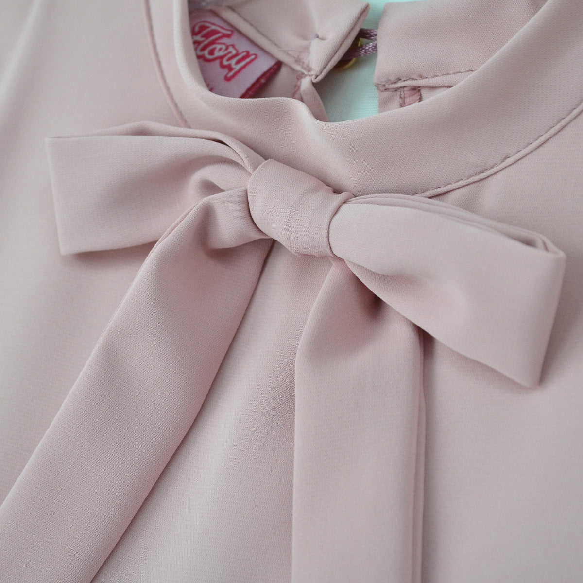 Vestido con grabado y moño para Niña Flory VENI0112