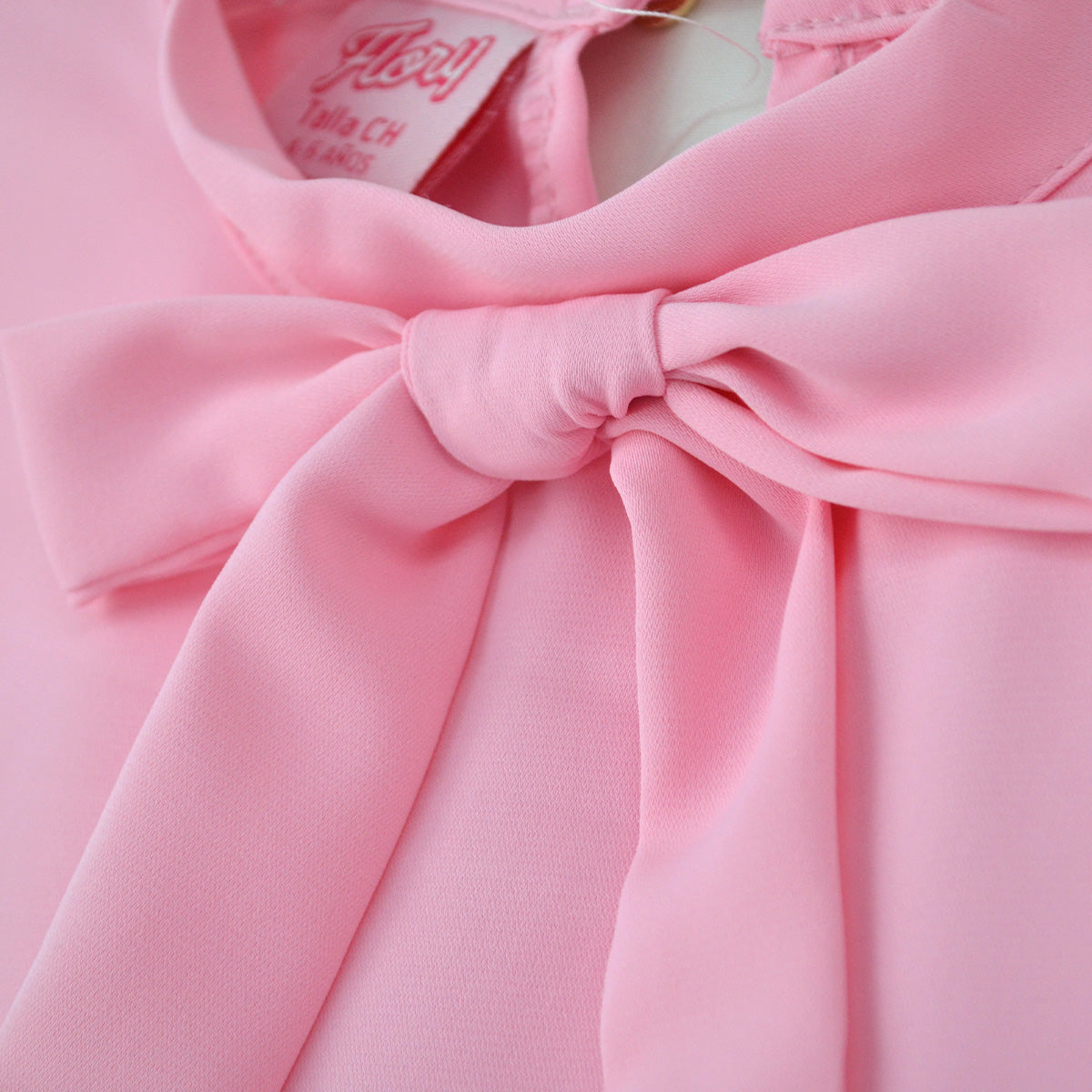 Vestido con grabado y moño para Niña Flory VENI0112