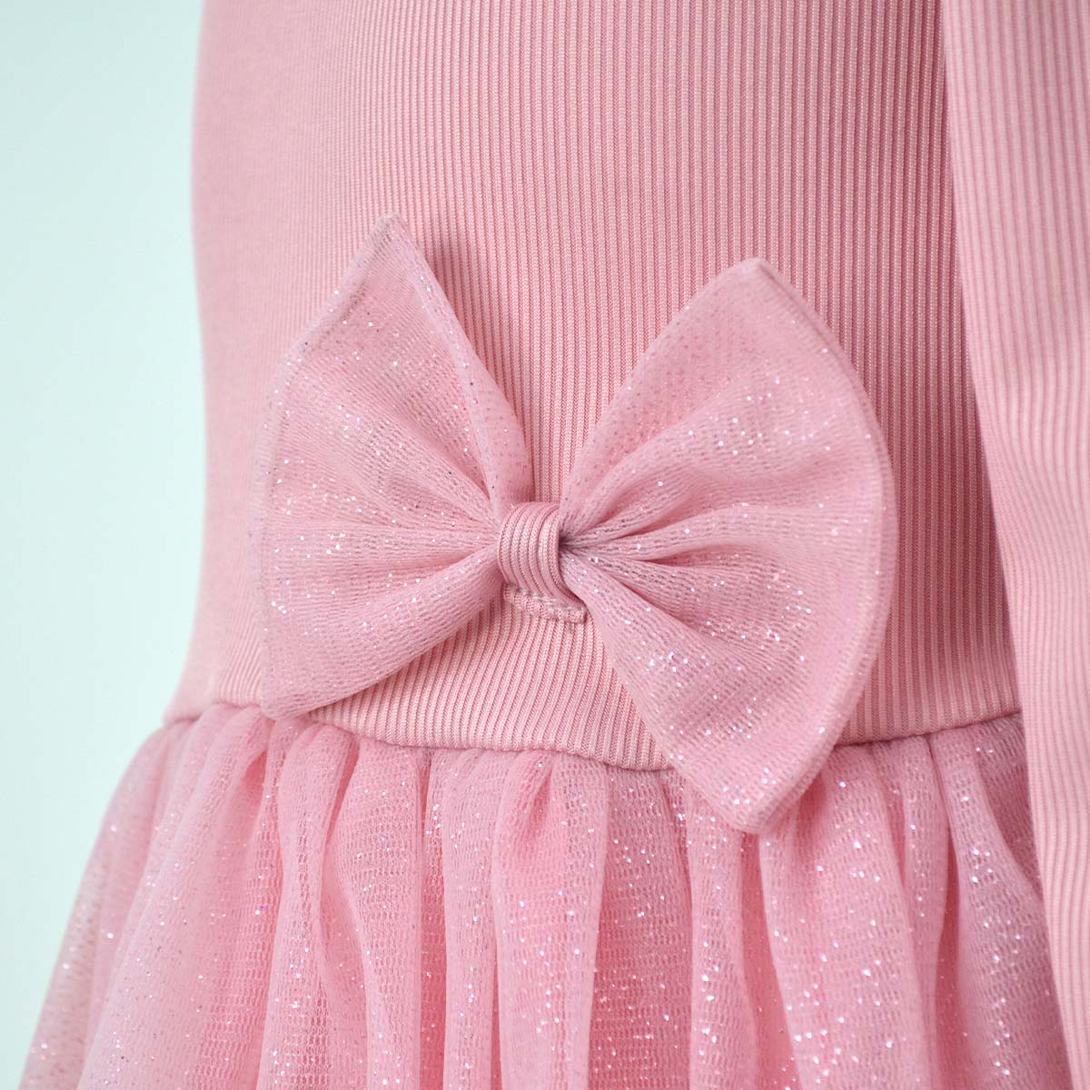 Vestido de manga larga con falda de brillos bebé Flory VEBB0110