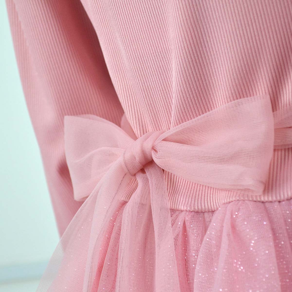 Vestido de manga larga con falda de brillos bebé Flory VEBB0110