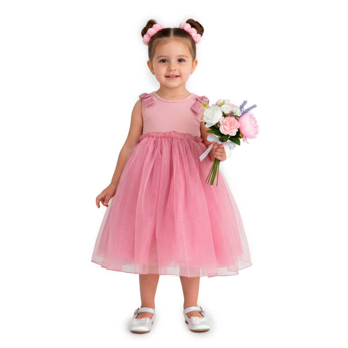 Vestido de fiesta con falda de tul glitter | VEBB0141 | tallas 1-2-3