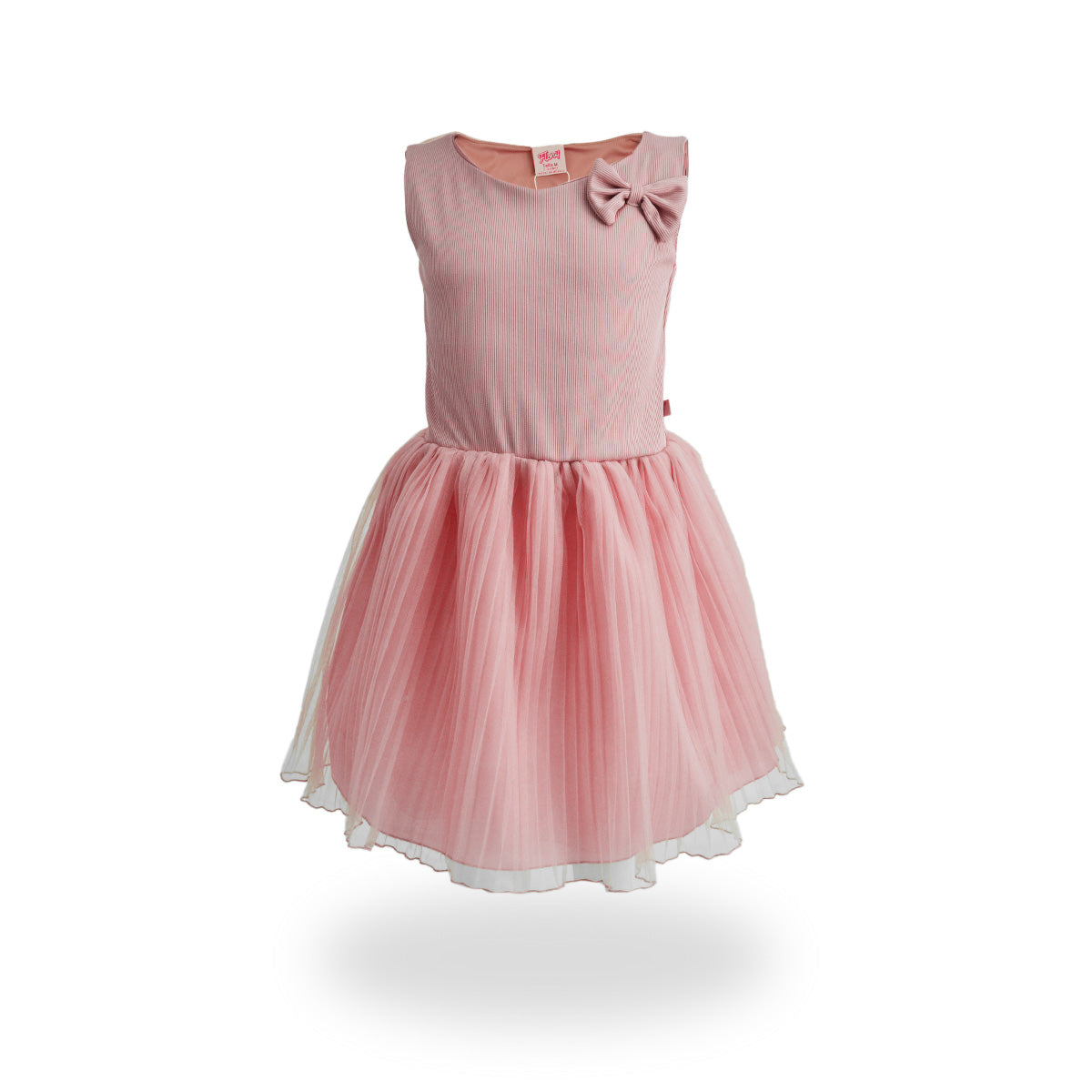 Vestido rib con falda plisada estilo tutu para fiesta niña Flory VENI0137