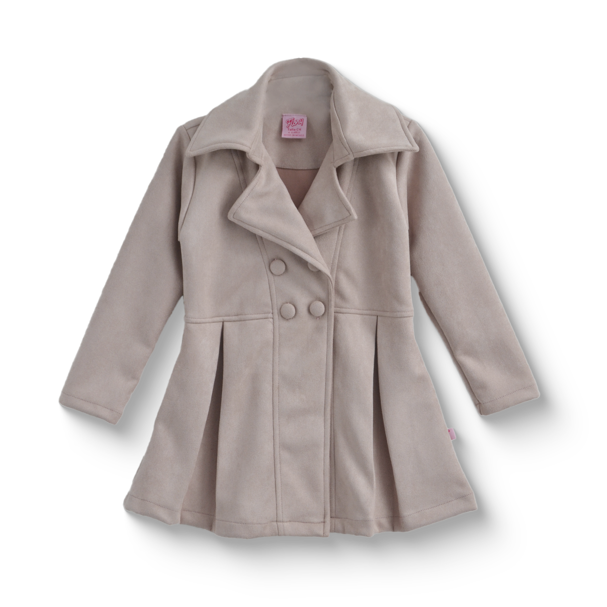 Abrigo de gamuza con botones Niña Flory ABNI0004