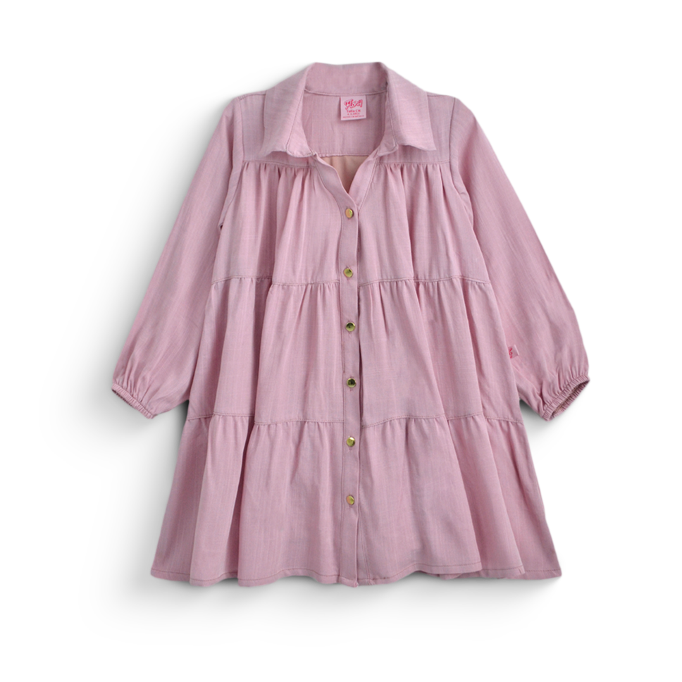 Vestido de manga larga y botones para niña FLORY VENI0174