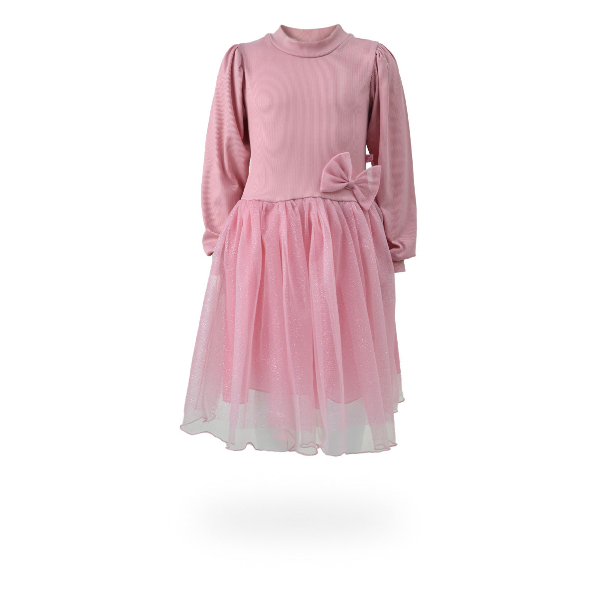 Vestido de manga larga con falda de brillos niña Flory VENI0163