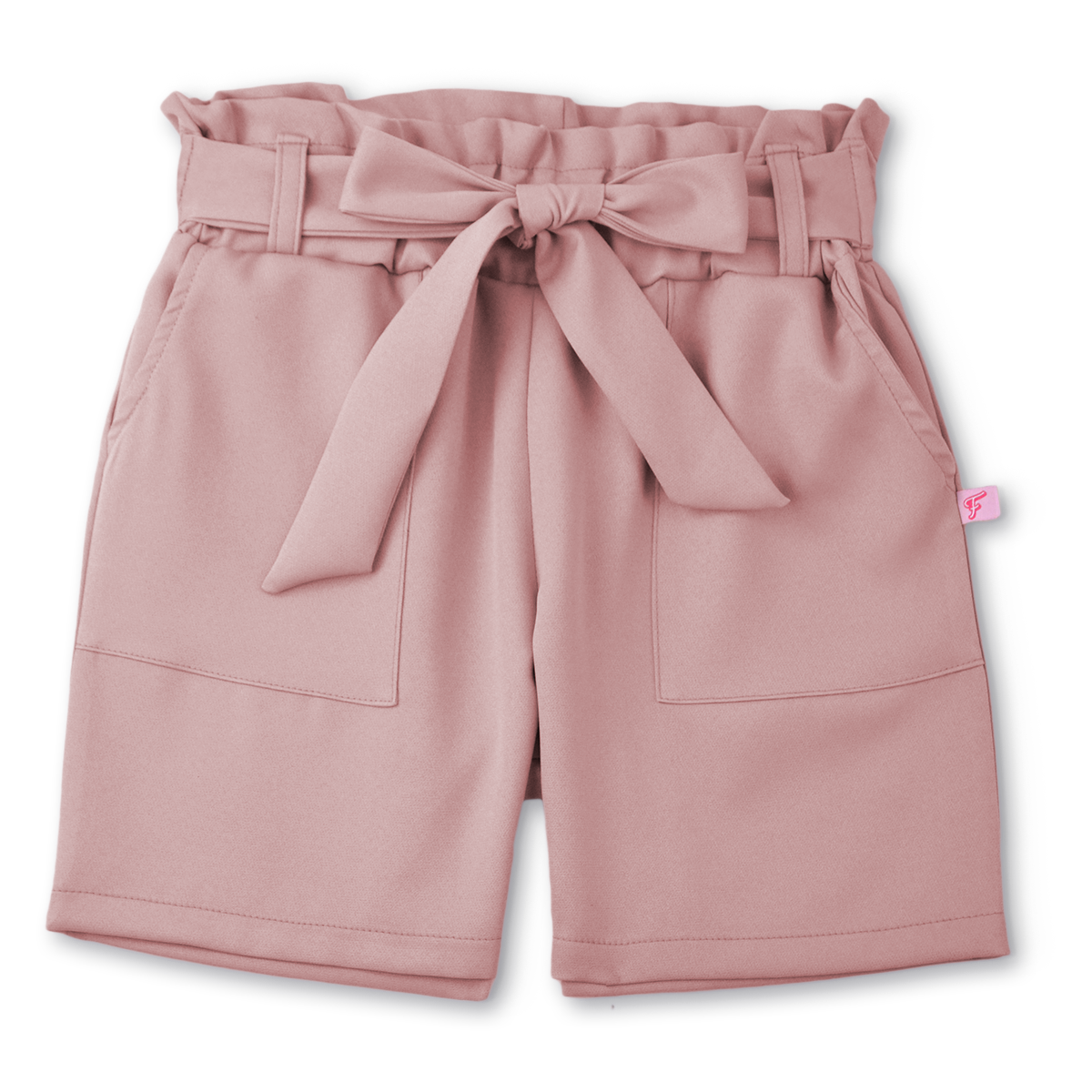 Conjunto de blusa con botones y short con bolsas y moño niña Flory COJU0004