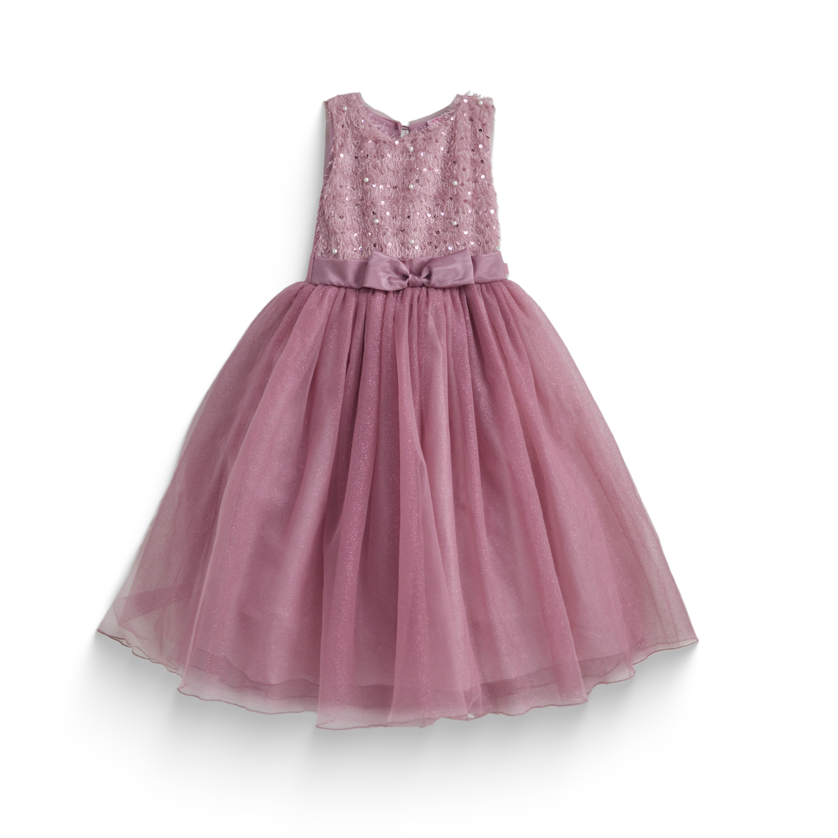 Vestido largo de lentejuelas con perlas para Niña Flory VENI0195
