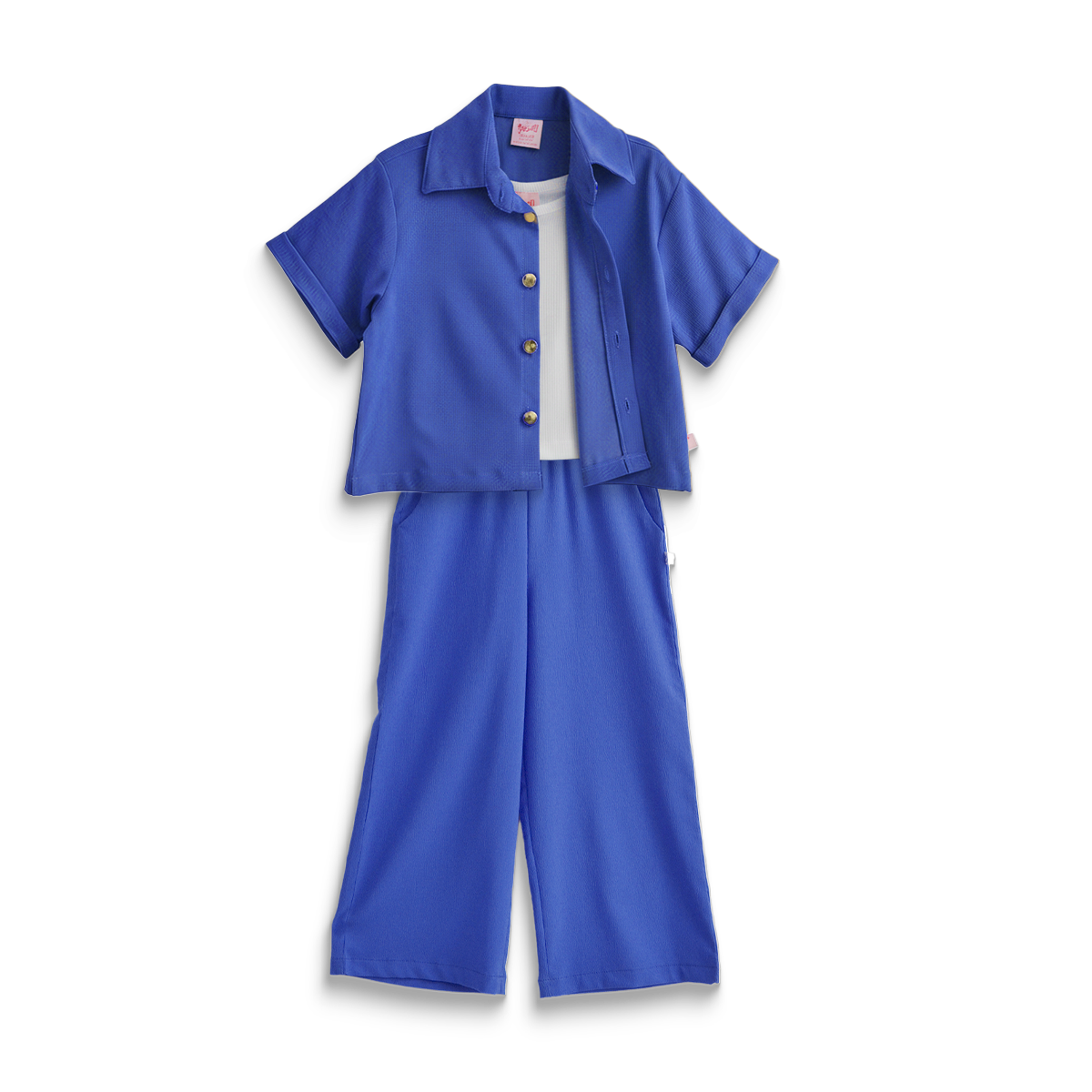 Conjunto de tres piezas con botones para niña Flory CONI0040