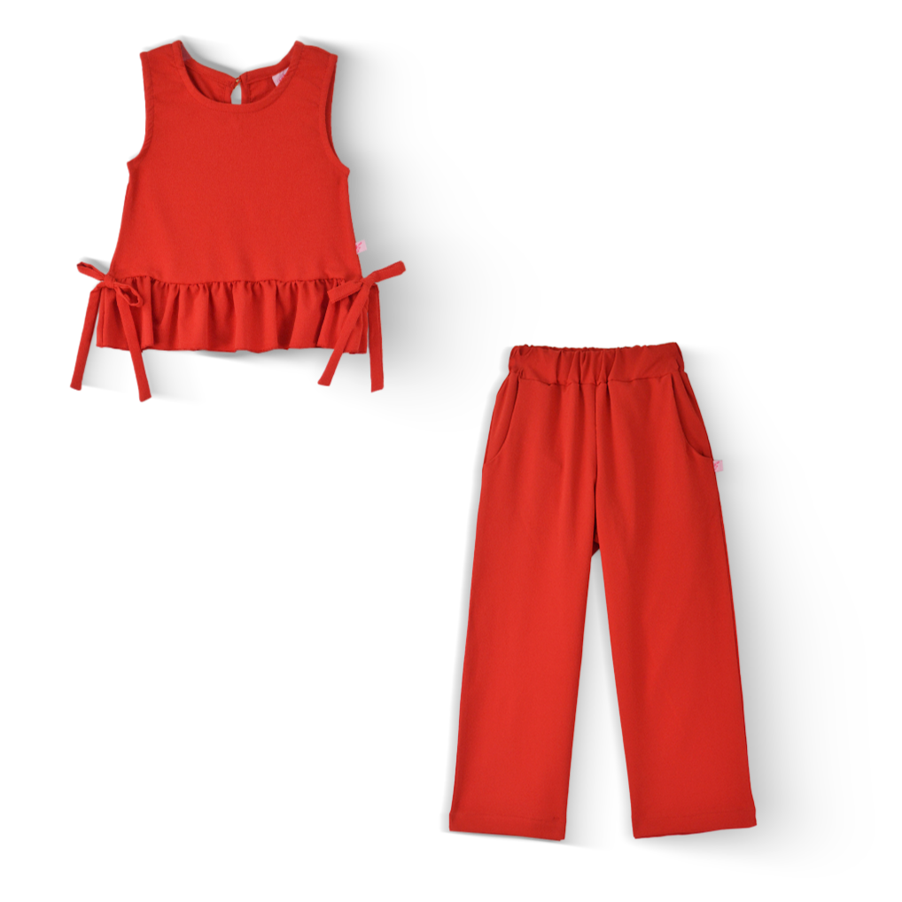 Conjunto de blusa con moños y pantalón Nila Flory CONI0033