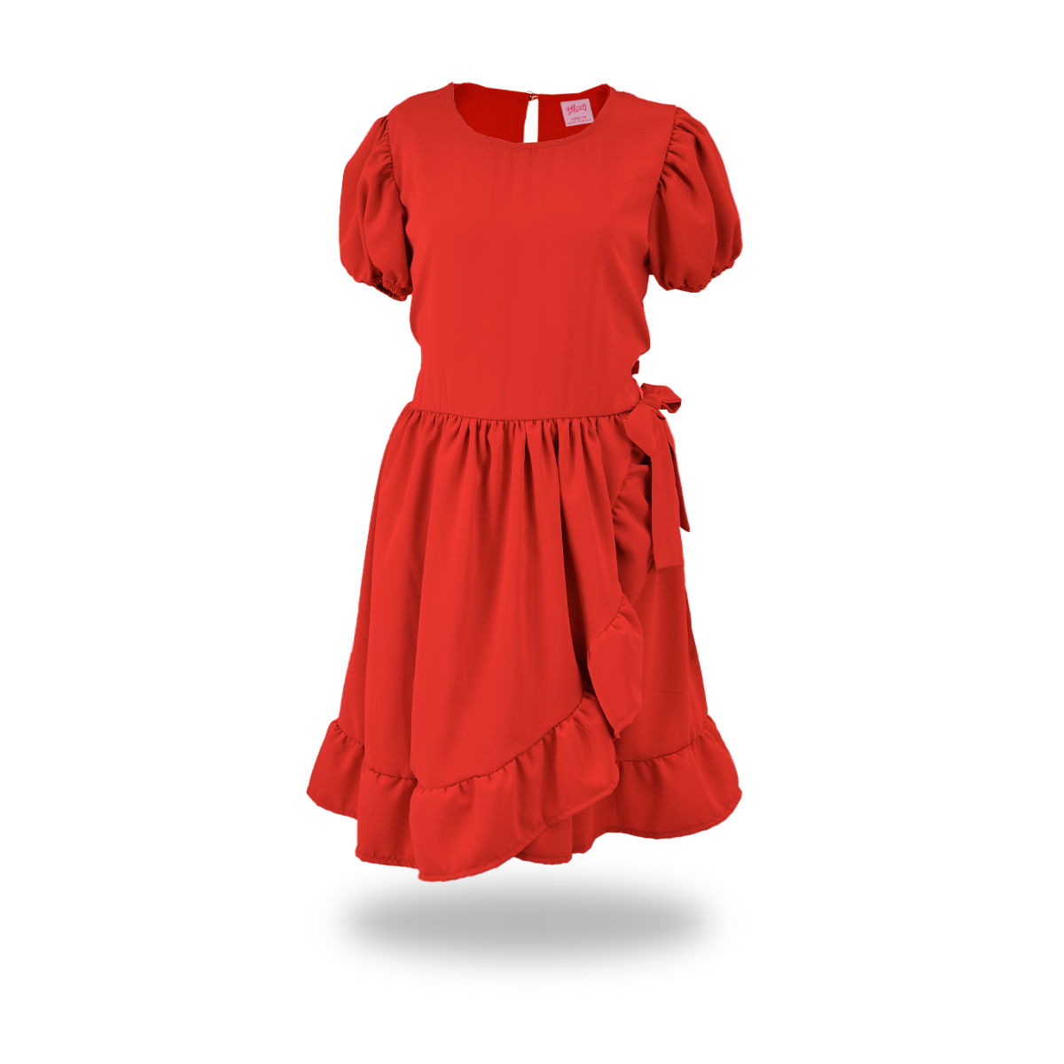 Vestido cruzado con moño Teen FLORY VEJU0009