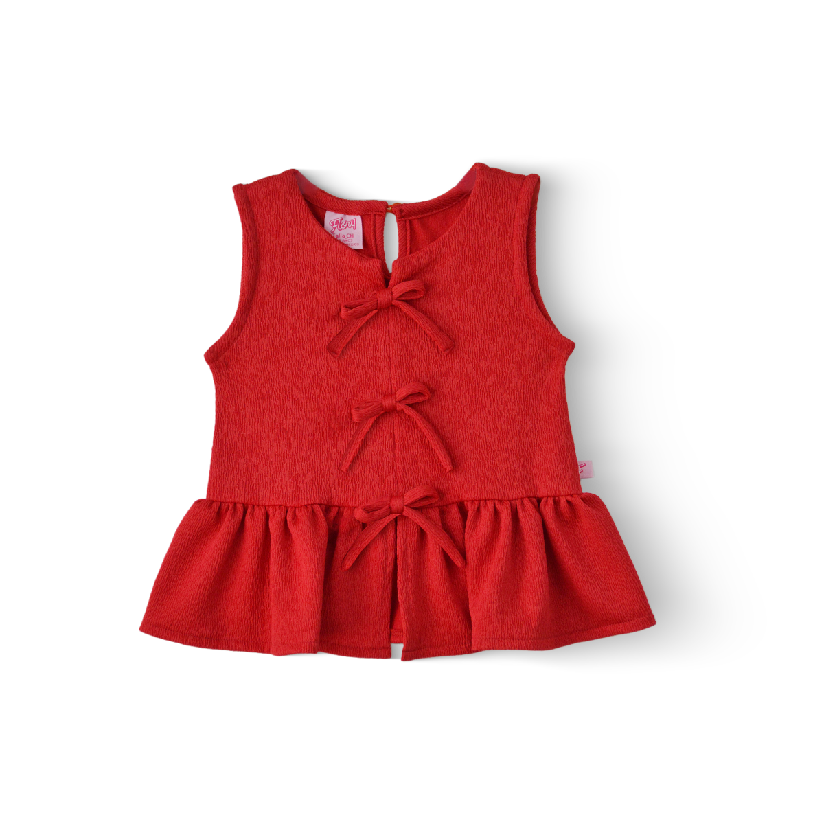 Blusa con tres moños al frente niña Flory BLNI0064