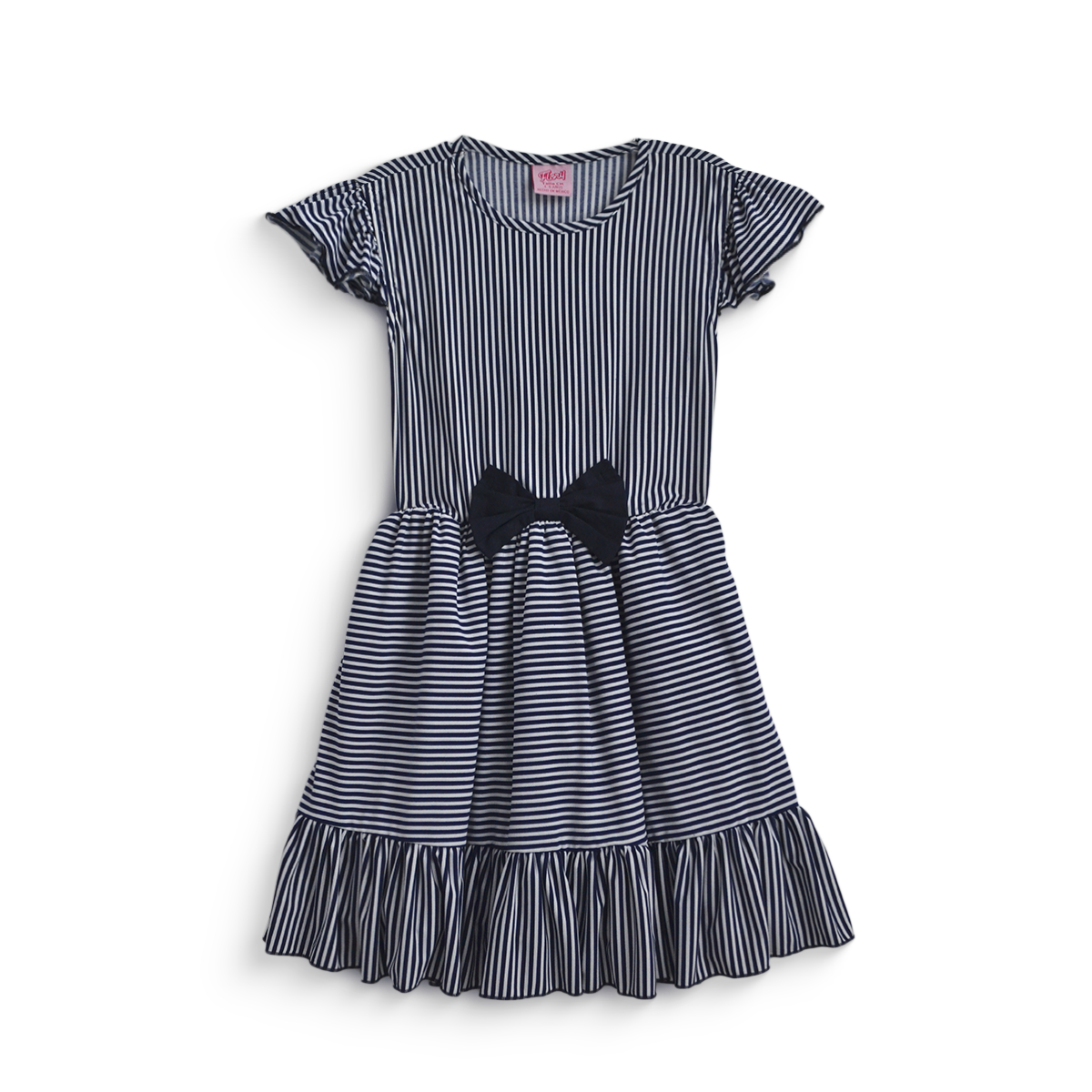 Vestido de bolitas con moño para niñas VENI0173 Flory