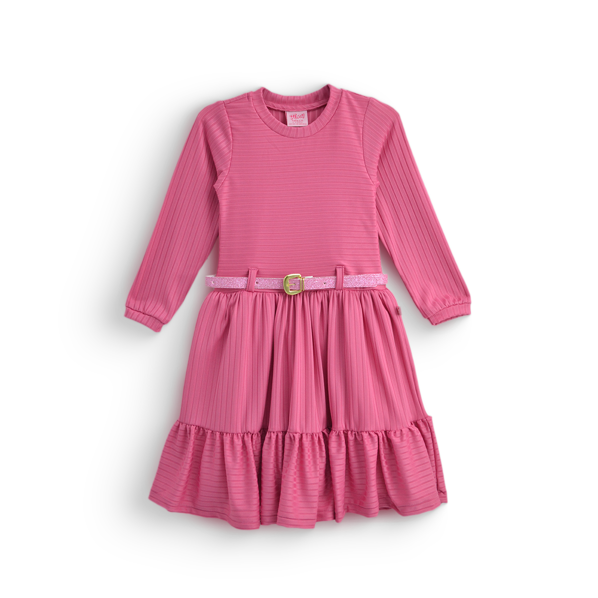 Vestido a rayas con cinturón para Niña Flory VENI0193
