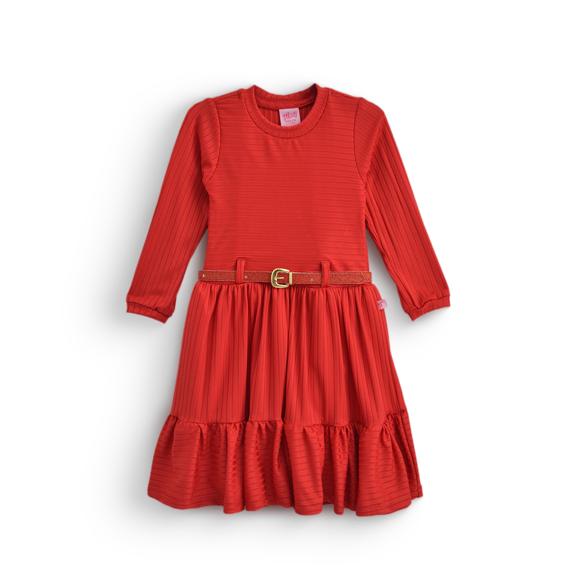 Vestido a rayas con cinturón para Niña Flory VENI0193