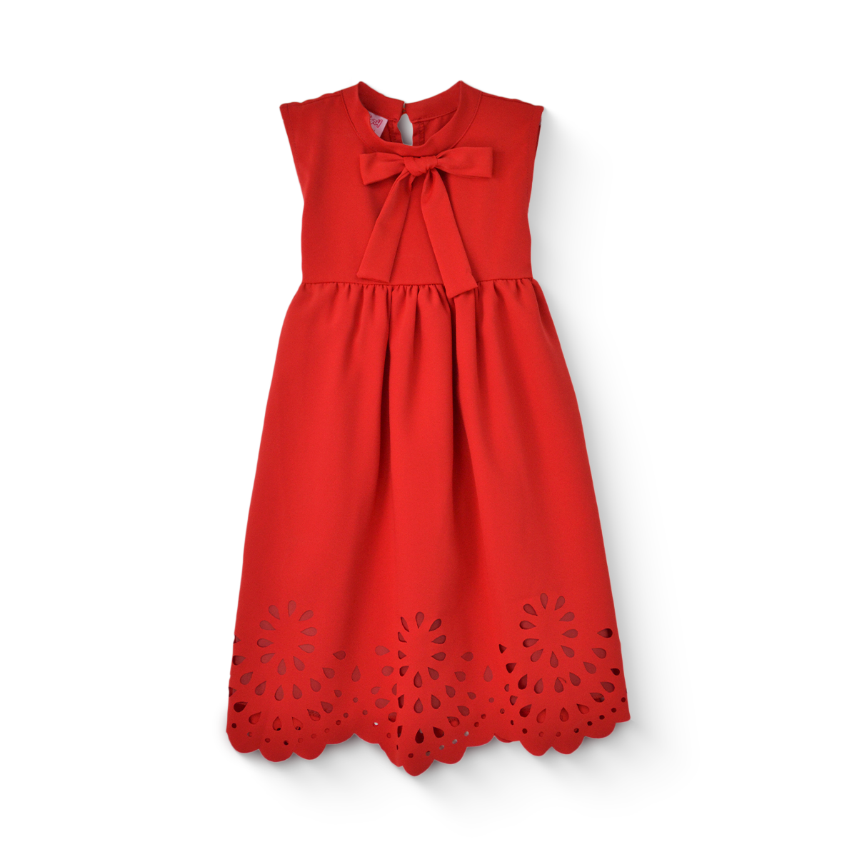 Vestido con grabado y moño para Niña Flory VENI0112