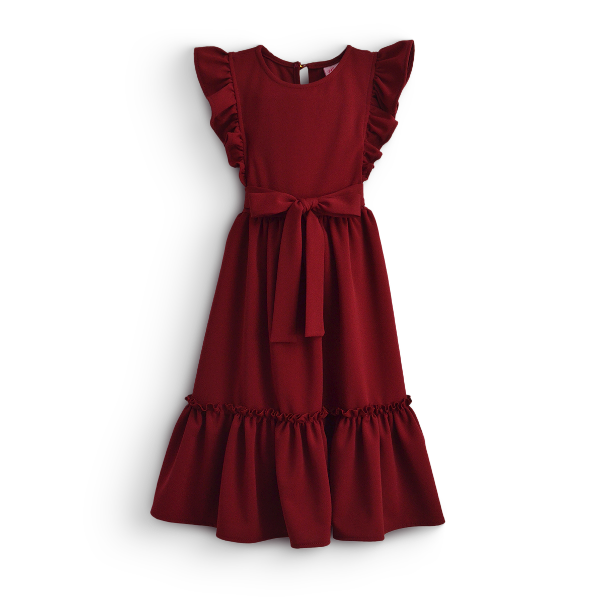 Vestido con olanes y moño en cintura | VENI0204 | tallas ch-m-gr-xg