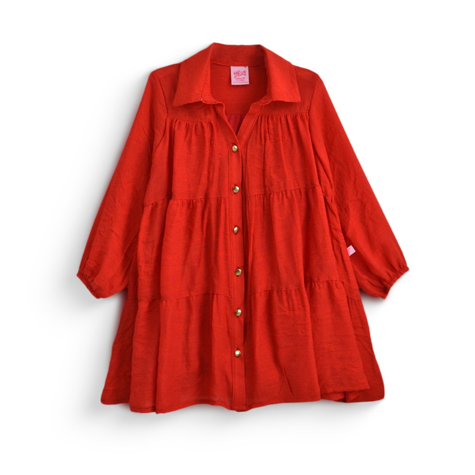 Vestido de manga larga y botones para niña FLORY VENI0174