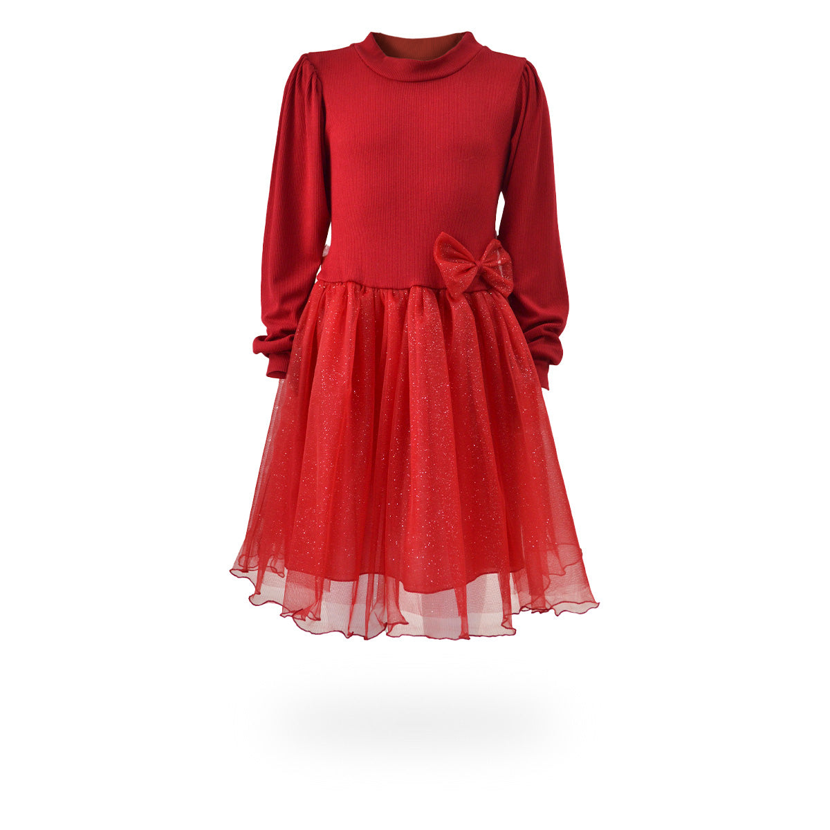 Vestido de manga larga con falda de brillos niña Flory VENI0163