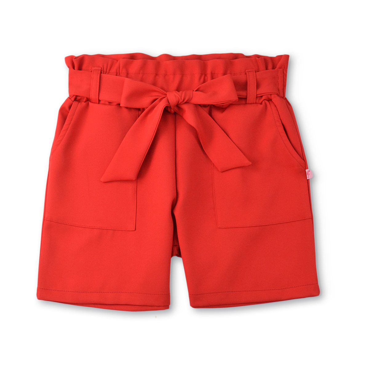Conjunto de blusa con botones y short con bolsas y moño niña Flory COJU0004