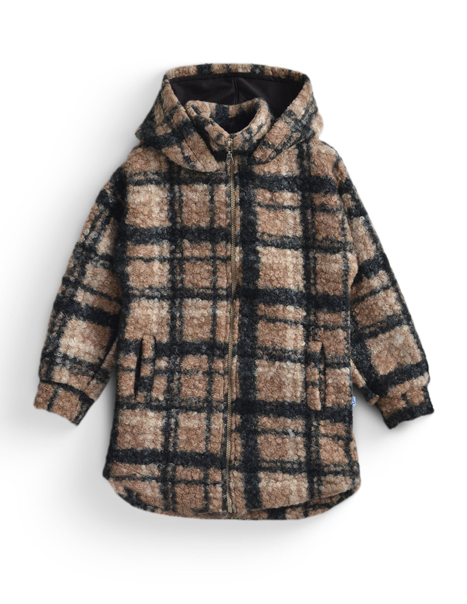 Chamarra cazadora larga de cuadros para niño HERI CHMNN0001