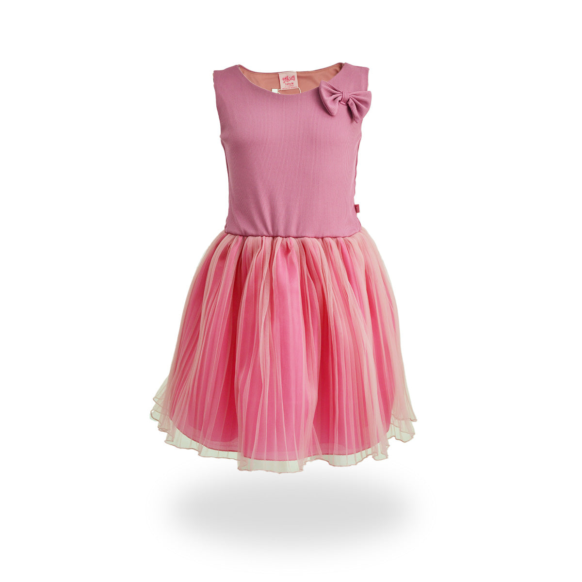 Vestido rib con falda plisada estilo tutu para fiesta niña Flory VENI0137
