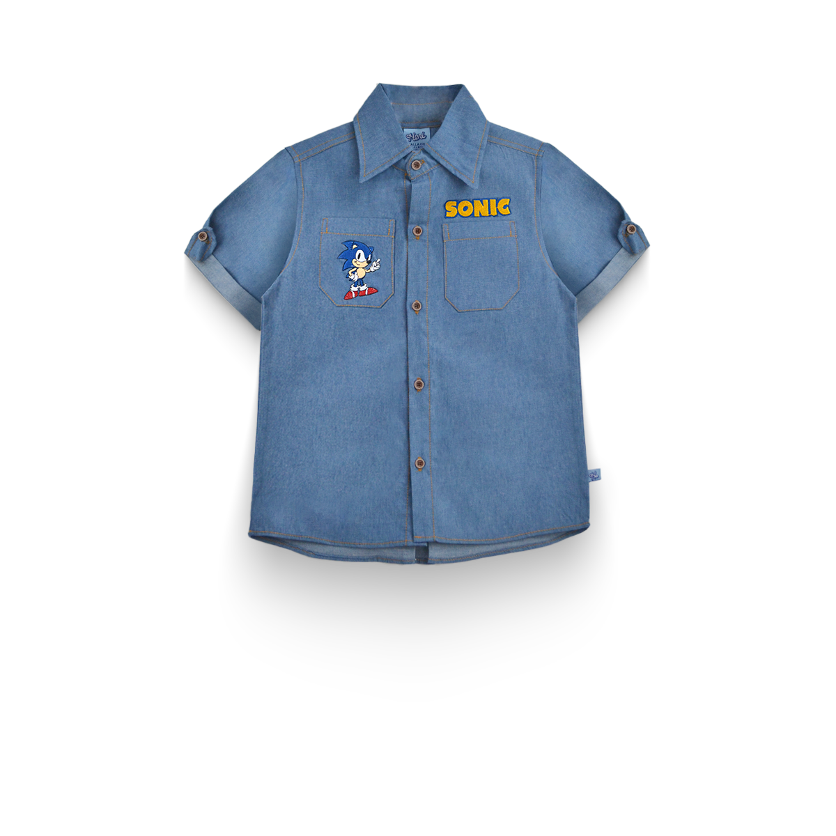 Conjunto de mezclilla con bordado de Héroe de Videojuego Niño KIDUS CONN0006P03