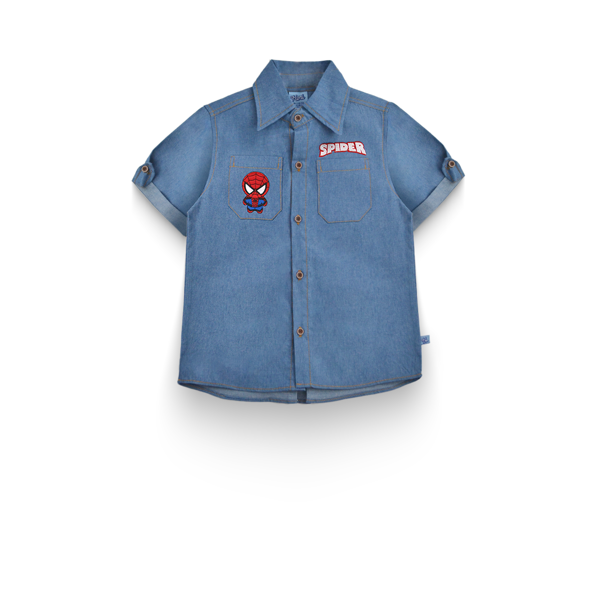 Conjunto de mezclilla con bordado de Súper Héroe Niño KIDUS CONN0006P04