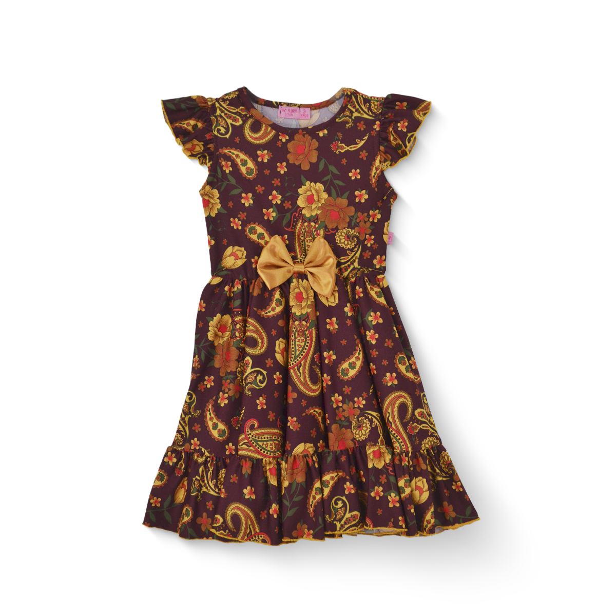 Vestido con Moño Tulipanes Niña Bebé Flory VEBB0118