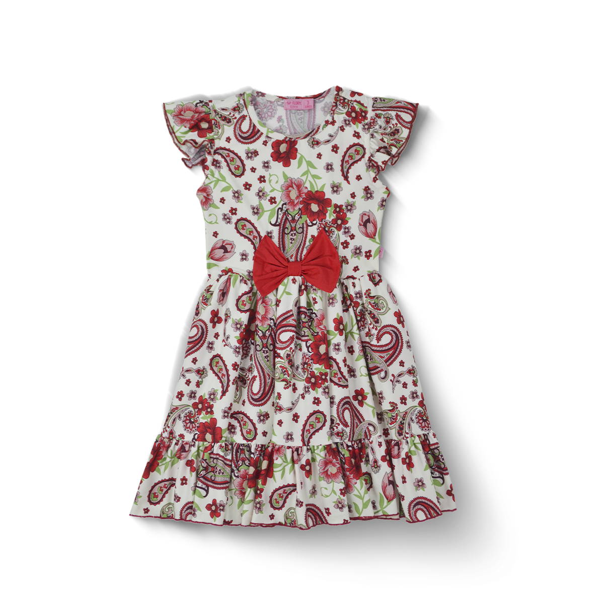 Vestido con Moño Tulipanes Niña Bebé Flory VEBB0118