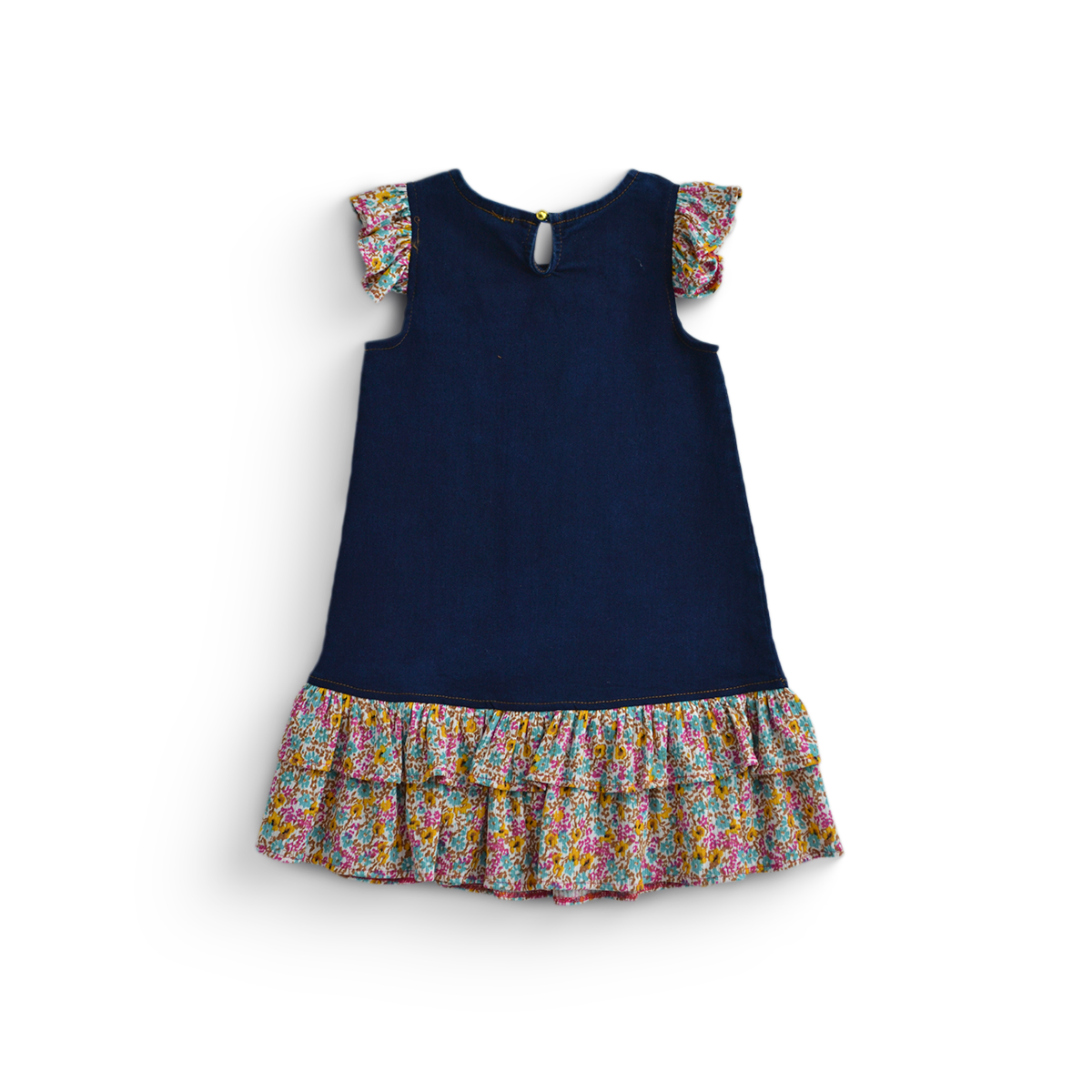 Vestido de mezclilla con flores para Niña Flory VENI0197