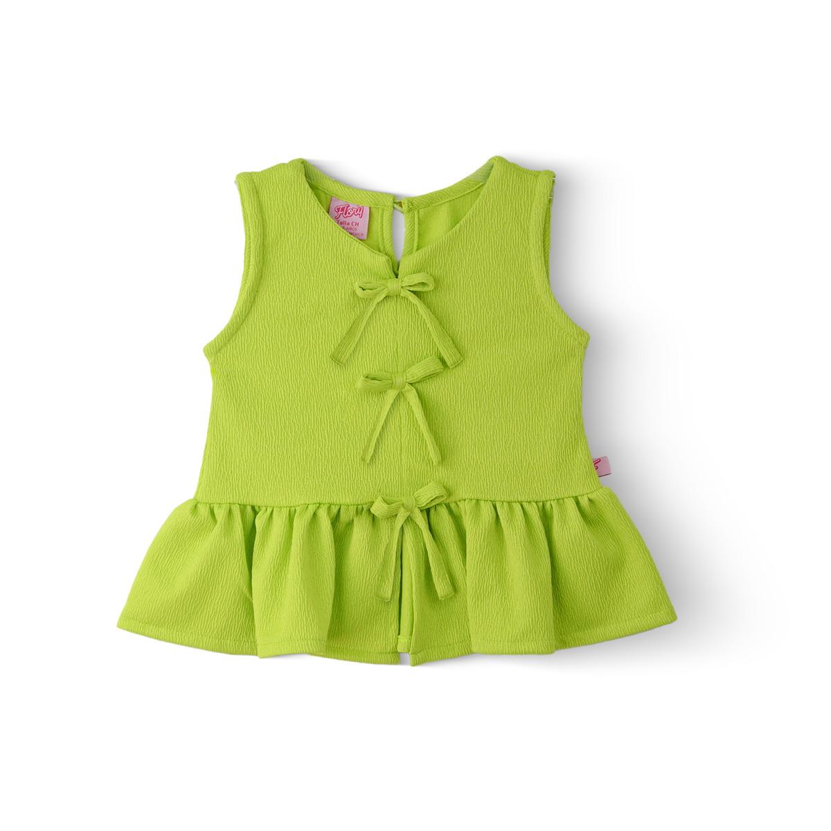 Blusa con tres moños al frente niña Flory BLNI0064