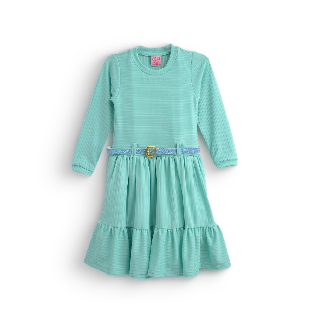 Vestido a rayas con cinturón para Niña Flory VENI0193